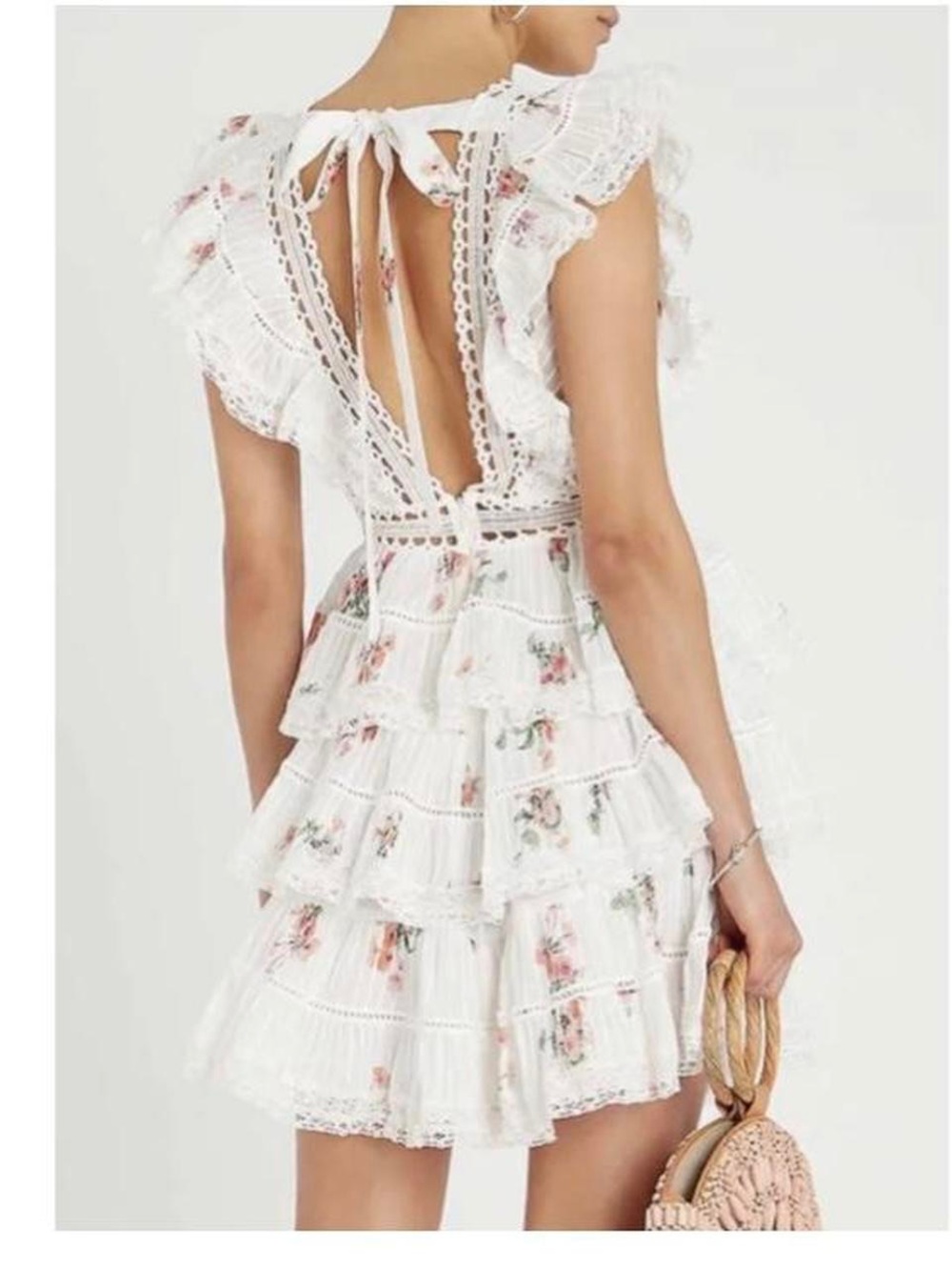 Zimmermann Heathers Pintuck Frill Short Dress In Floating Bouquet - Medium - Picture 2 of 4